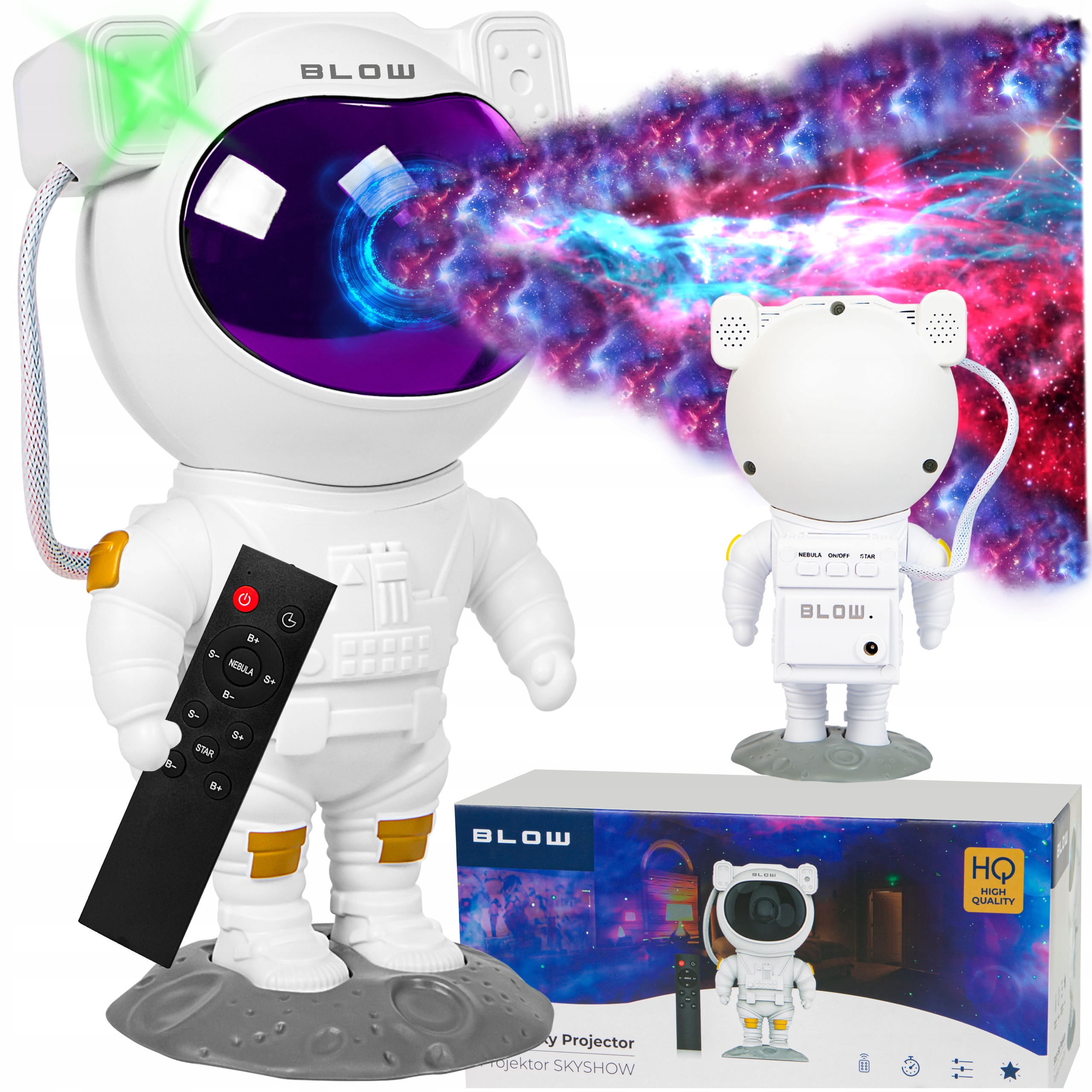 Projektor Gwiazd Astronauta — lampka nocna dla dzieci